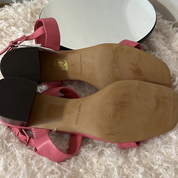 Everlane Double Strap Block Heeled Sandal Rose Pink Size 8 - Picture 9 of 11